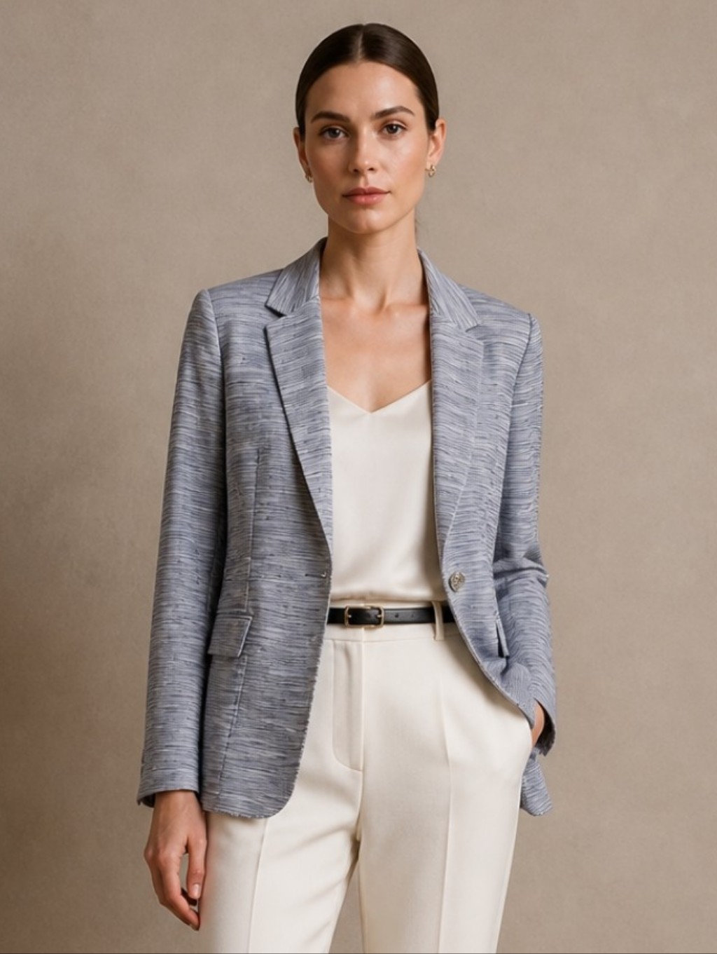Dkny High Tide Women's Blazer Textured Multi-Tone Blue & White Size 10 Nwot
